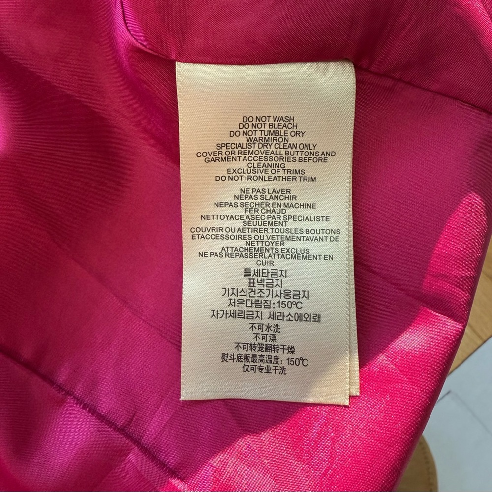 Burberry Brit Women's Pink and Purple Plaid Trench Coat, Size L - Picture 12 of 16